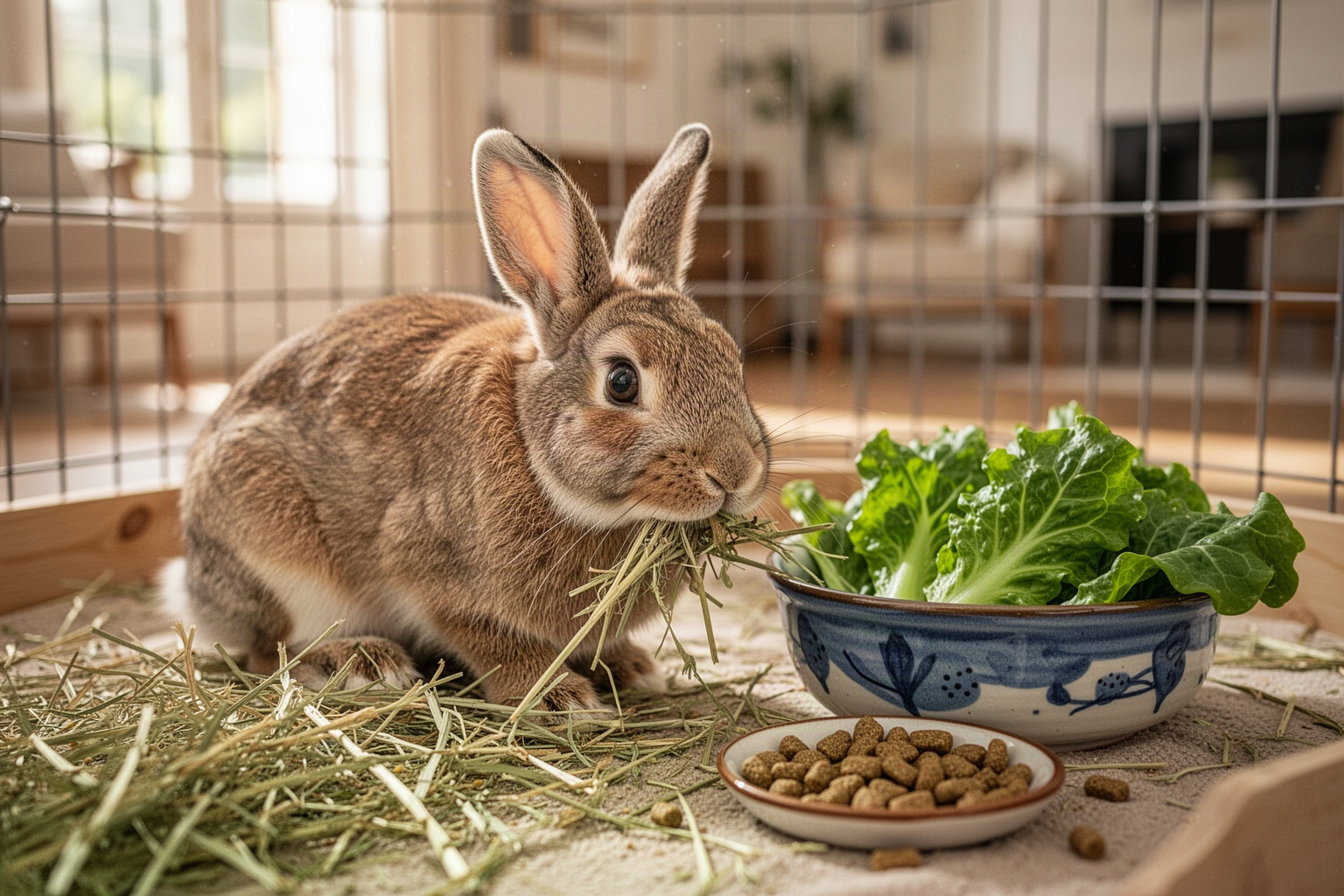 Alimentation du lapin : foin, légumes et granulés