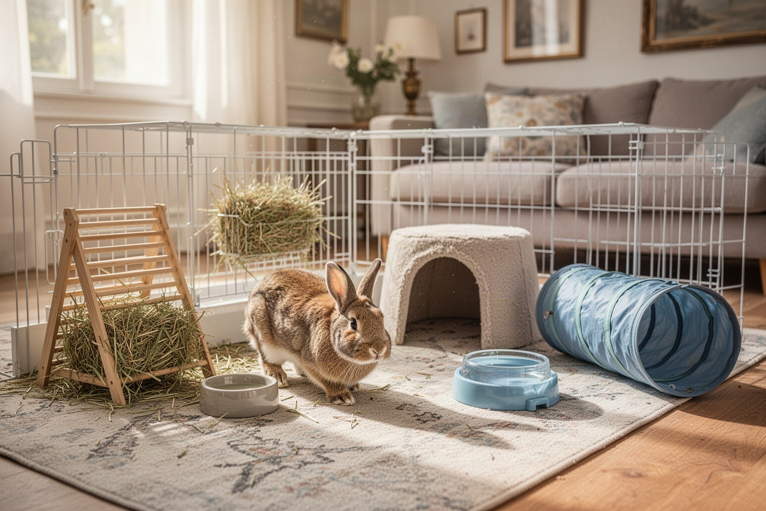 Aménager la cage d&rsquo;un lapin et gérer ses sorties