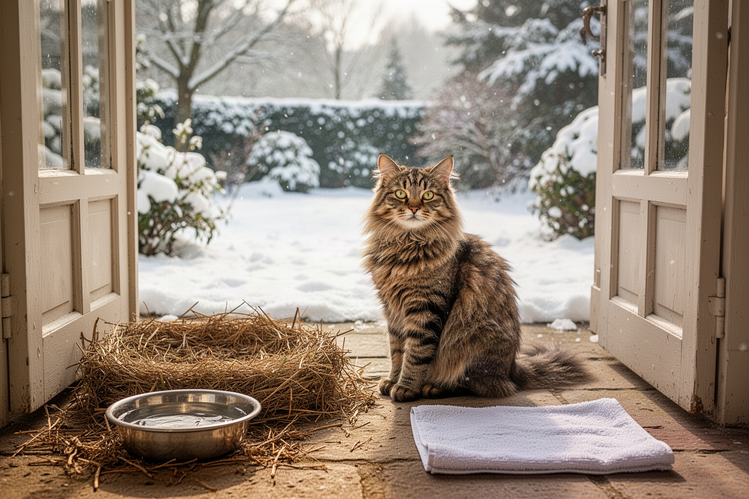 Checklist pour un chat dehors en hiver