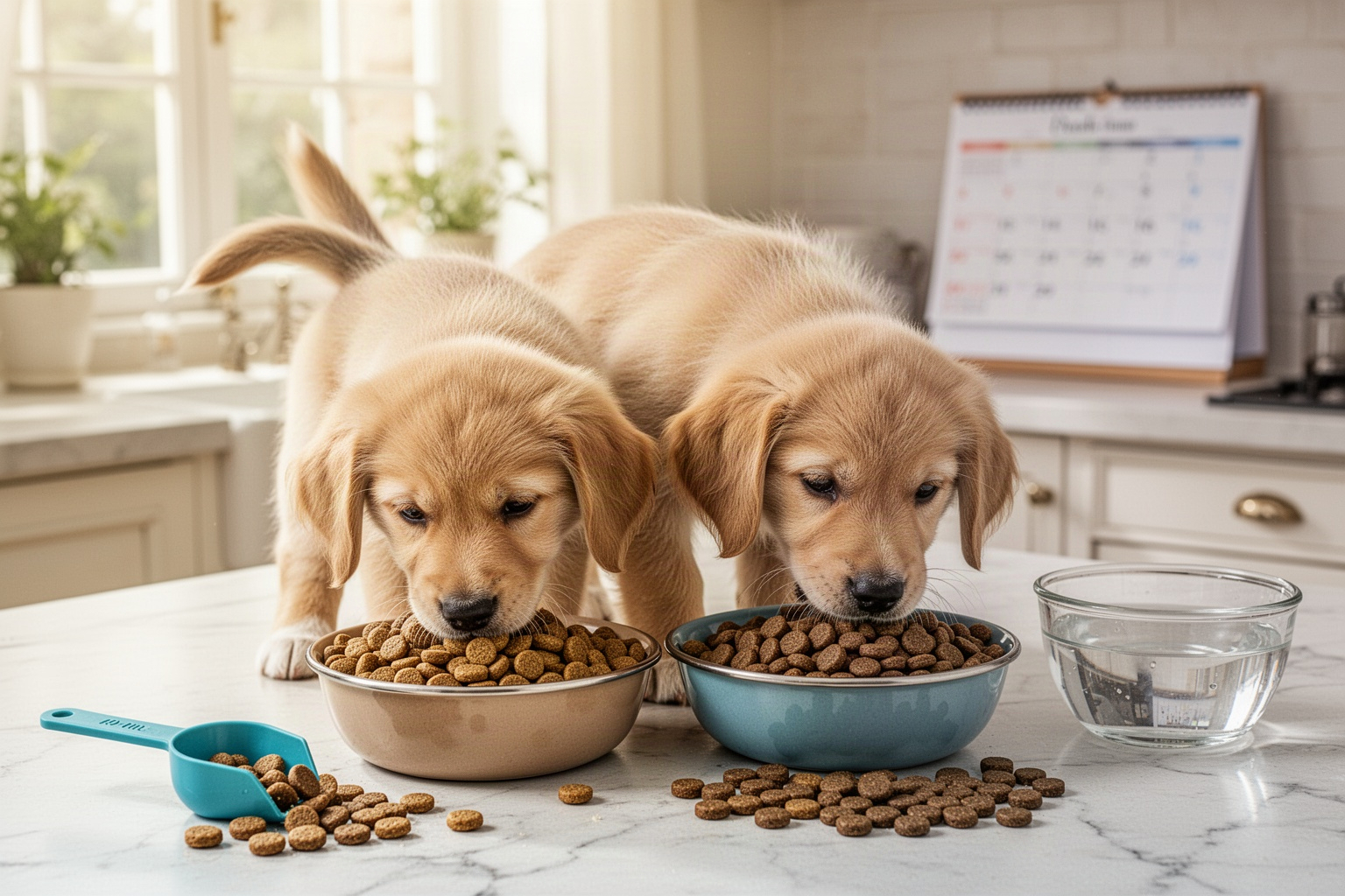 Quel calendrier suivre pour le passage du chiot aux croquettes adulte ?