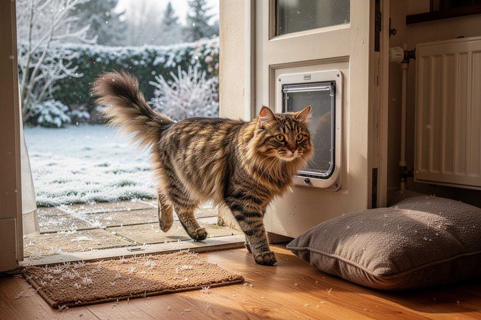 Chat dehors en hiver : le faire rentrer au chaud