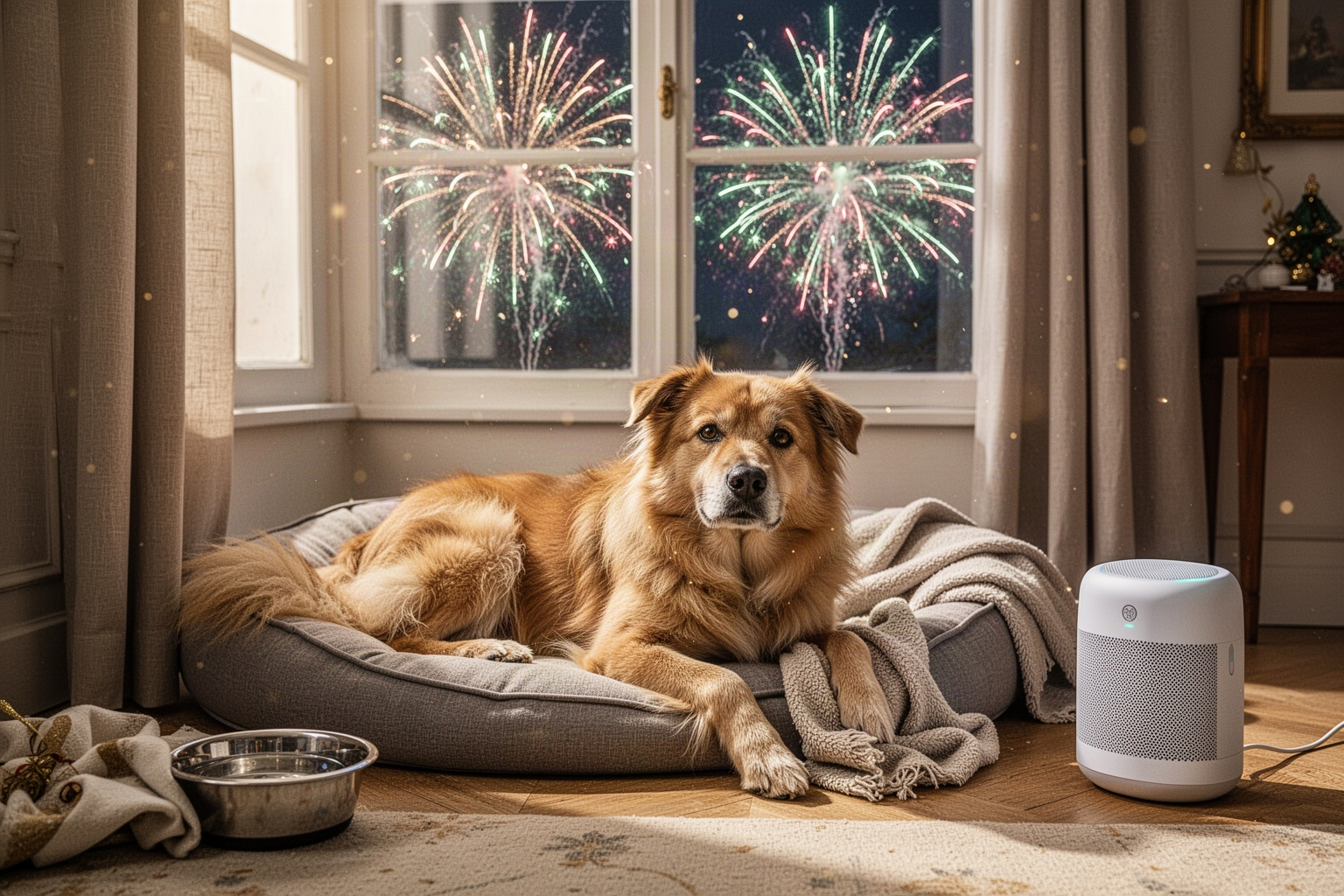 Chien et feux d&rsquo;artifice du Nouvel An : guide